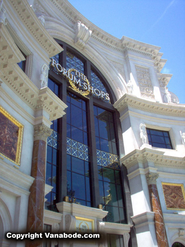 This picture of the exterior of the Forum Shops is just as fancy as the interior
