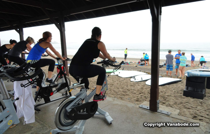 exercise on the beach in marblehead