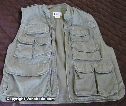 pocket vest used to wear prepackaged toiletireis into public bathrooms for clean ups