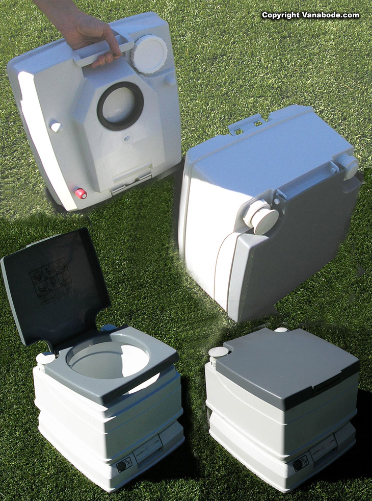 Portable toilet with removeable disposal tank