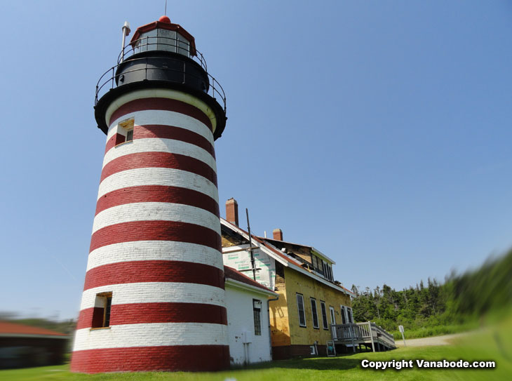 lighthouse in maine on atlantic ocean at quoddy