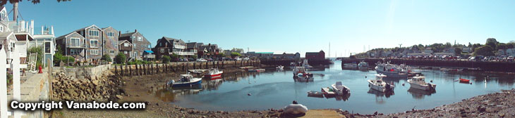 rockport marina and shopping district in massachusetts