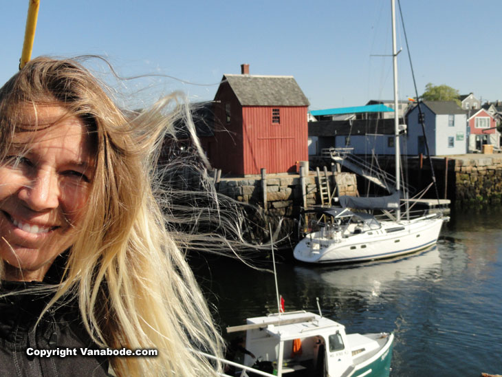 kelly smiles on our east coast road trip in rockport