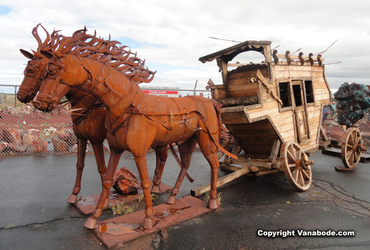 grand canyon horse and wagon sculpture