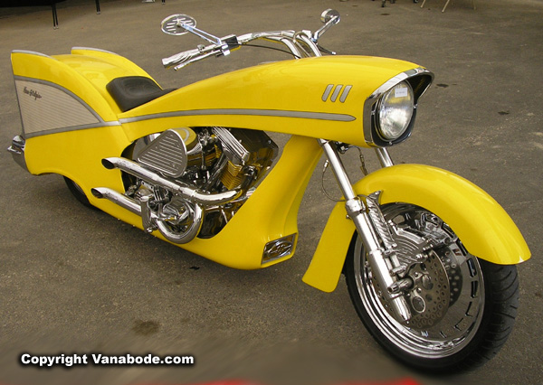 sturgis vintage yellow bike picture